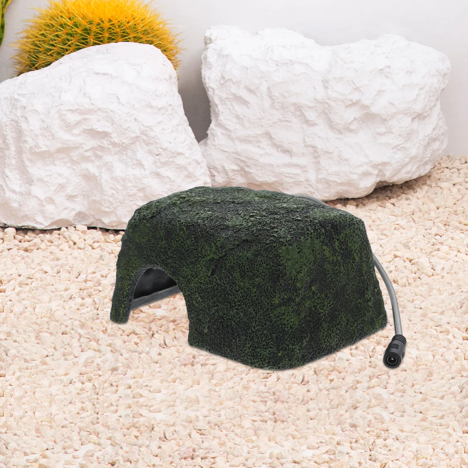 

Heated Reptile Cave Small Rock Hideaway for Turtle Habitat Aquarium Corner Caves Versatile Shelter Built in Heater Safe