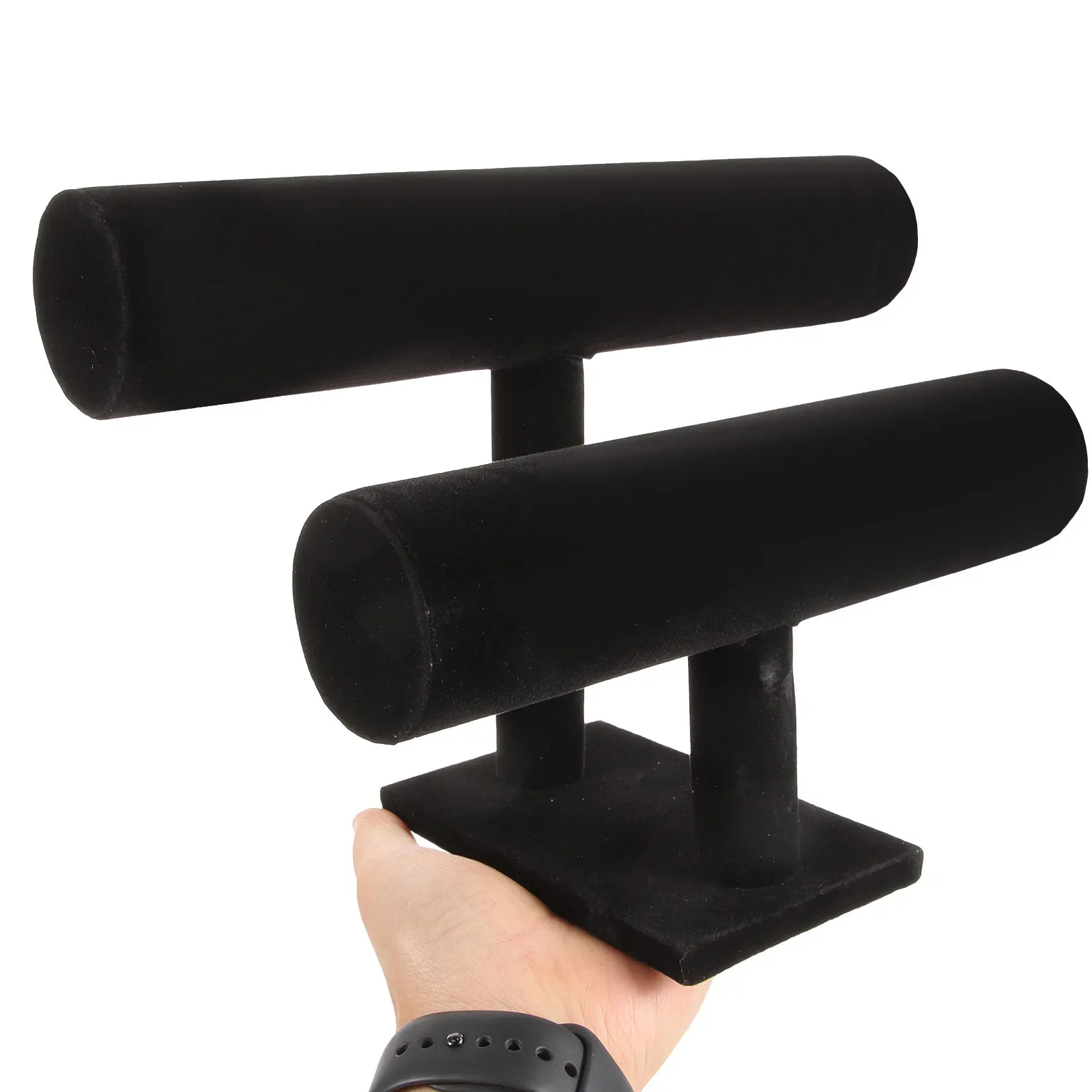 

2 Tier Bracelet Holder Dismantlable Simple Rack For Jewelry Storage Display Sturdy Easy Assemble Black Bangle Stand Holder