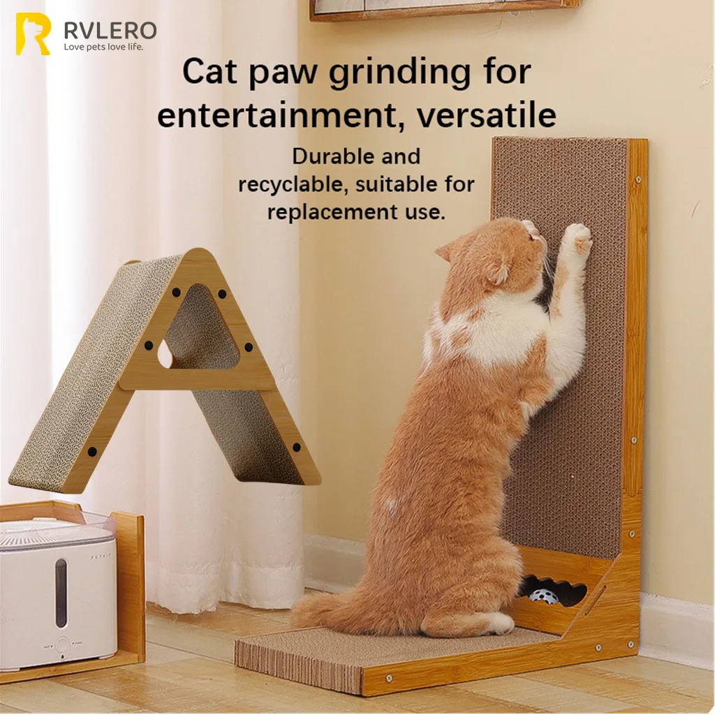 New Cat Scratch Board Standing Against Wall Not Falling Debris Grinding Claws Resistant To Biting Rubbing Itching Pet Supplie