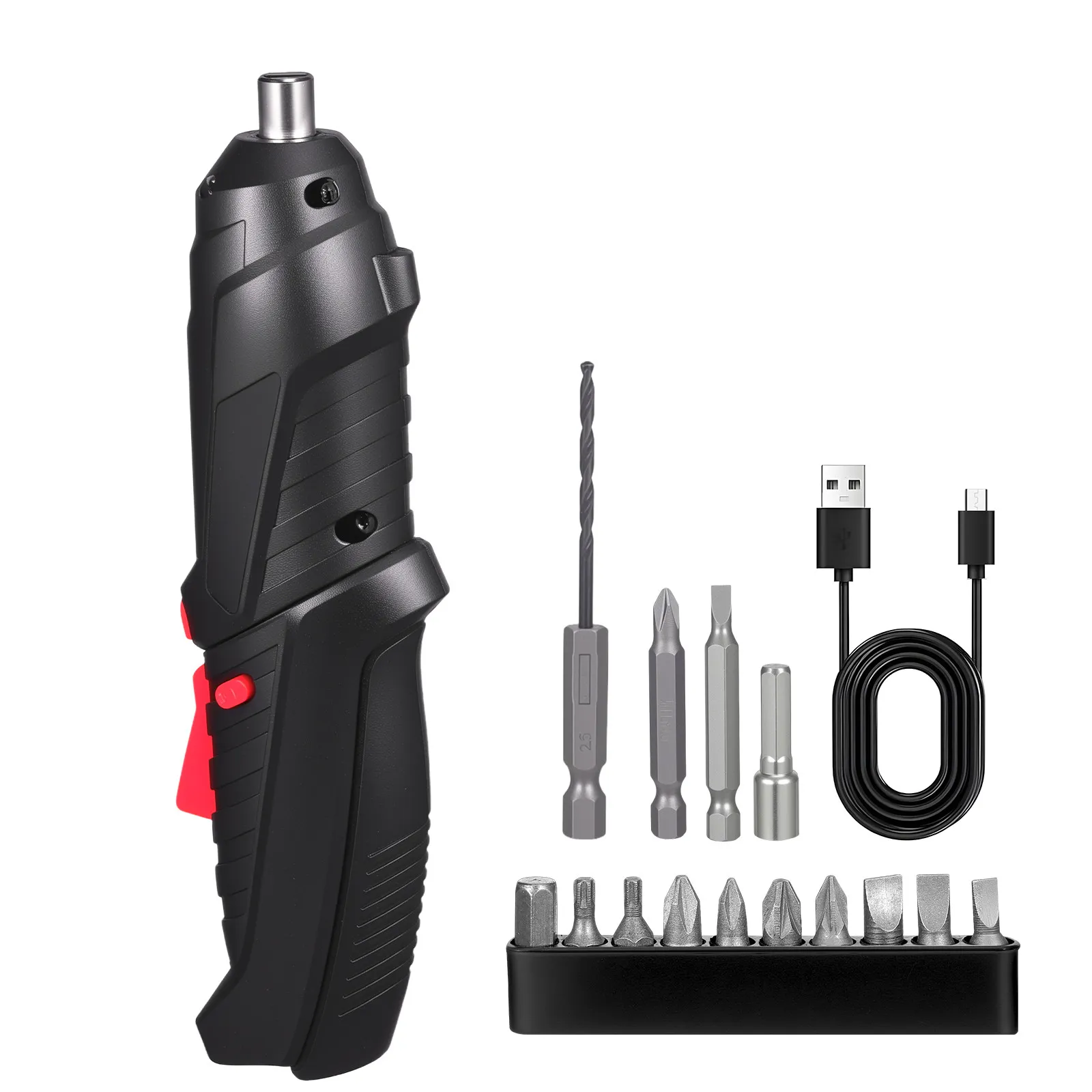 

1Set Chargeable Screwdriver Electric Hand Drill Ergonomic Design Suitable Volume Convenient Use for Small Screws Repair