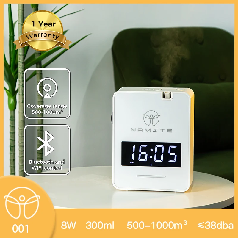 Electric Aromatic Oasis Essential Oil Bluetooth Air Freshener Machine NAMSTE 1000m³ Hotel Home Aroma Diffuser With Clock Smart