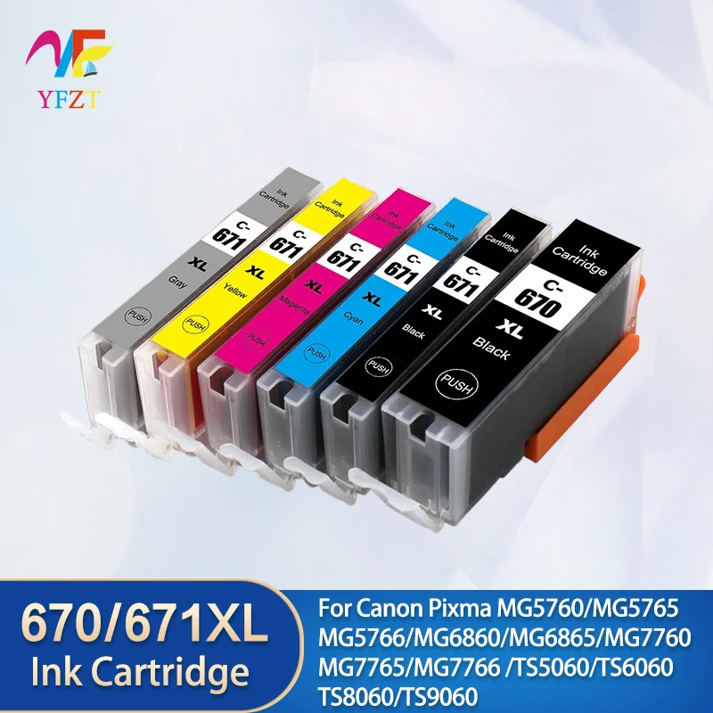 

PGI-670 CLI-671 PGI670 CLI671 Compatible Ink cartridge For Canon PIXMA MG5760 MG6860 MG6865 MG7760 MG7765 TS6060 TS5060 Printer