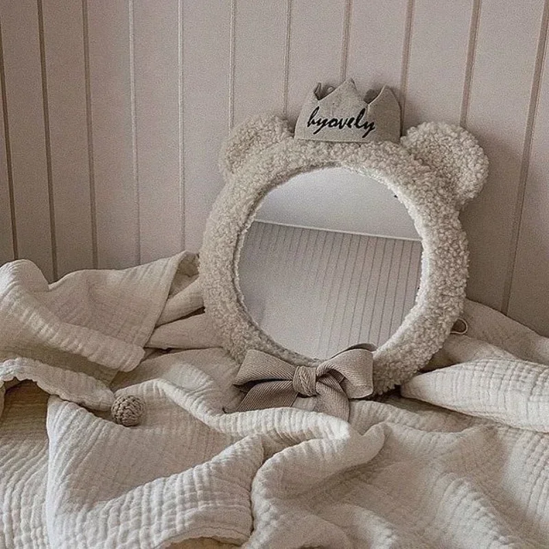 Acrylic Creative Home Art Wall Decor, Bathroom Baby Room Decorative Mirrors, Photography Accessories, Nordic Cartoon Crown Bear