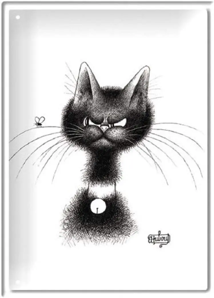 Французская винтажная металлическая вывеска 20x15 см кошка от dupute THE FLY