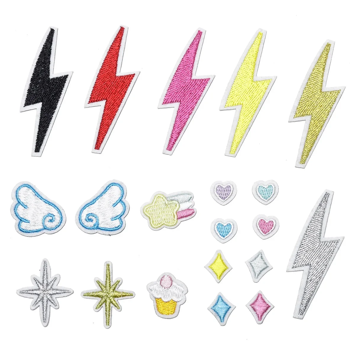 Cartoon Rainbow Star Little Love Little Lightning Pattern Children\'s Clothing Accessories Embroidery Self-adhesive Patch