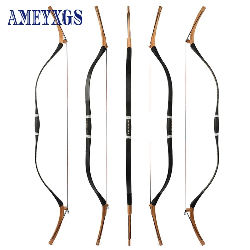 20-45lbs Traditional Bow Archery 64inch Recurve Bow Powerful Wooden Longbow Epoxy Resin Limbs for Shooting Hunting Accessories