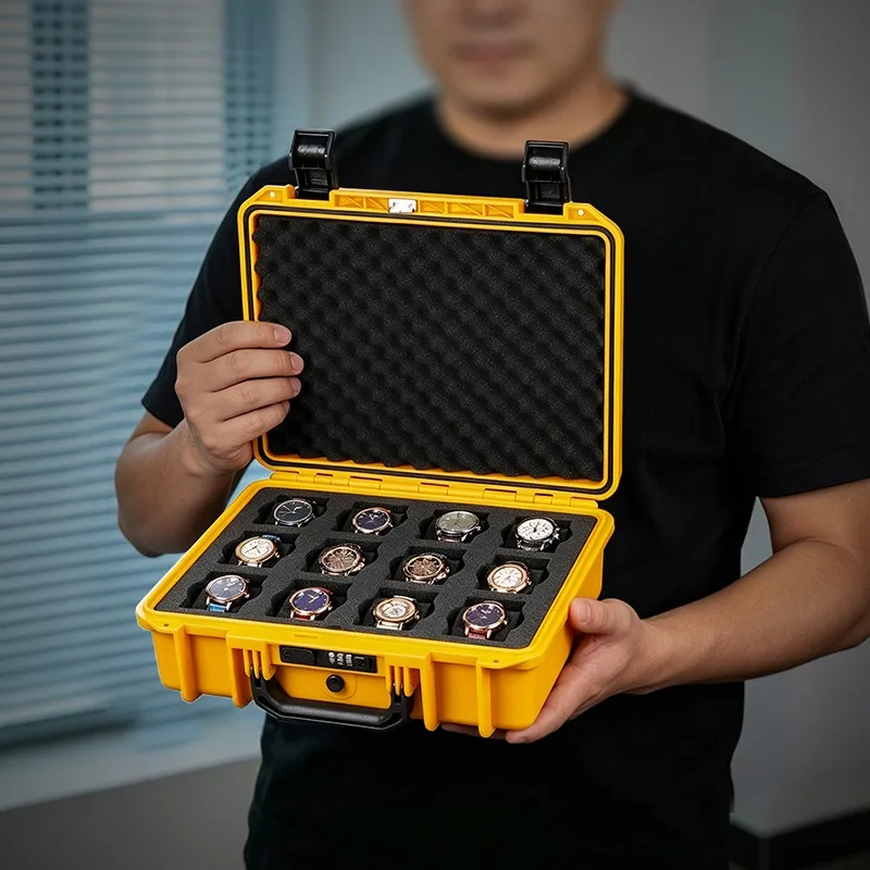 12/15/18 Slot Watch Travel Case with Lock Portable Watch Storage Box Safe Man Watches Organizer Large Capacity Wristwatch Boxes