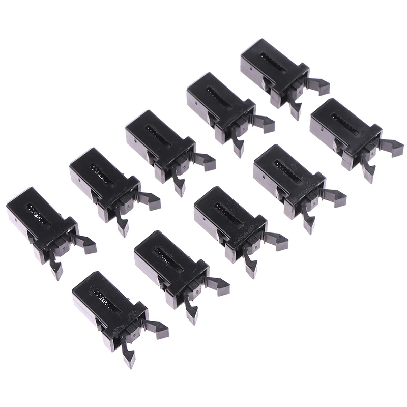 10 stks Prullenbak Plastic Slot Zelfsluitende Schakelaar Vervanging Catch Compatibel Touch Deksel Bin Klink Zwart Wit Reparatie clip