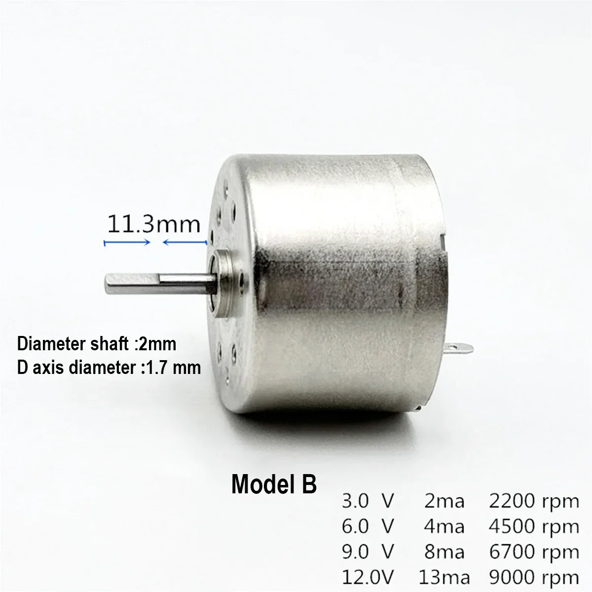 1 ST Micro 310 Motor Micro Mini 24mm Ronde DC 12 V 9000 RPM Spindel Stille Elektrische Zonnemotor RF-310 Motor 2mm Diameter As