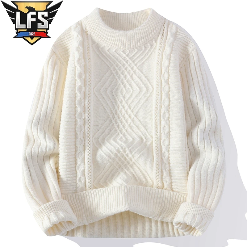 Sweaters Men 2023 Winter Korea Style Thicken Warm Sweater Men Fashion Sweaters Men's Wool Pullovers Male Mens Clothing Vintage