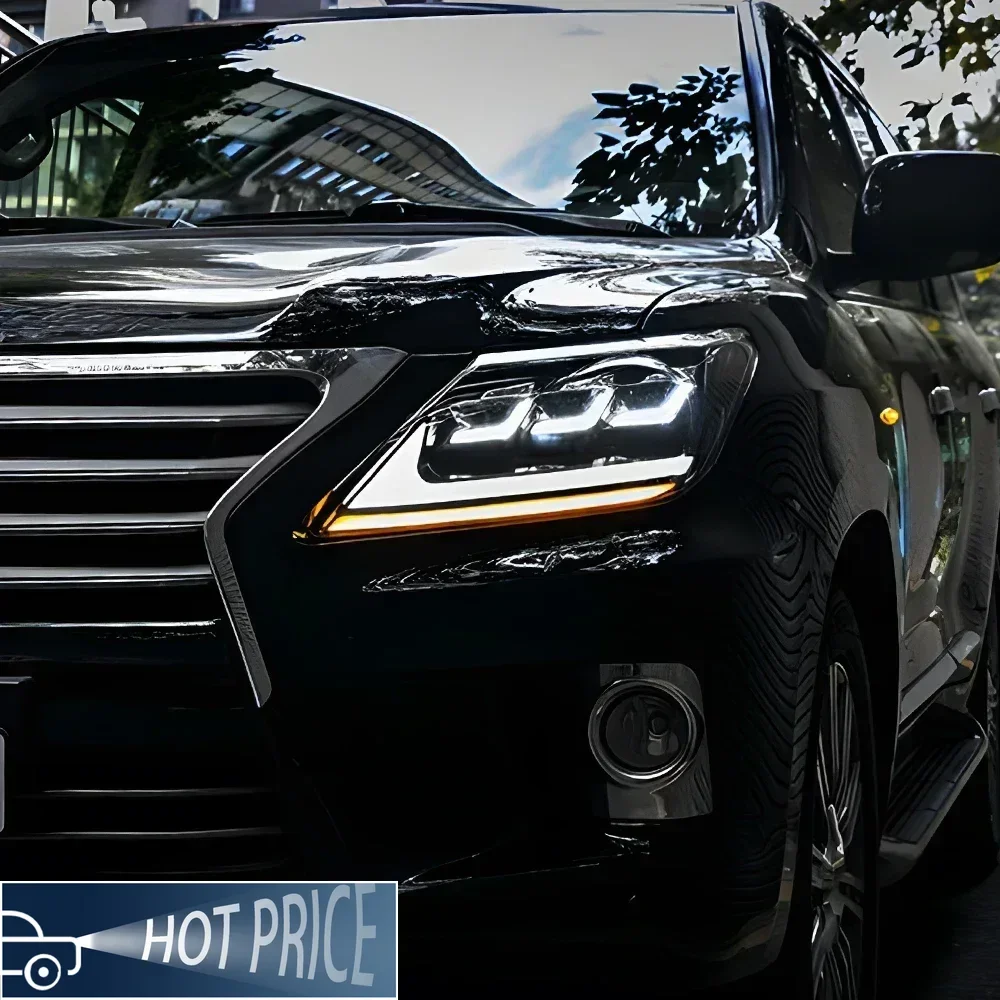 

Для Lexus LX570 2009-2015 автомобильные передние фонари, обновленный динамический стример, 3 линзы проектора, аксессуары для инструментов, светодиодные автомобильные фары в сборе