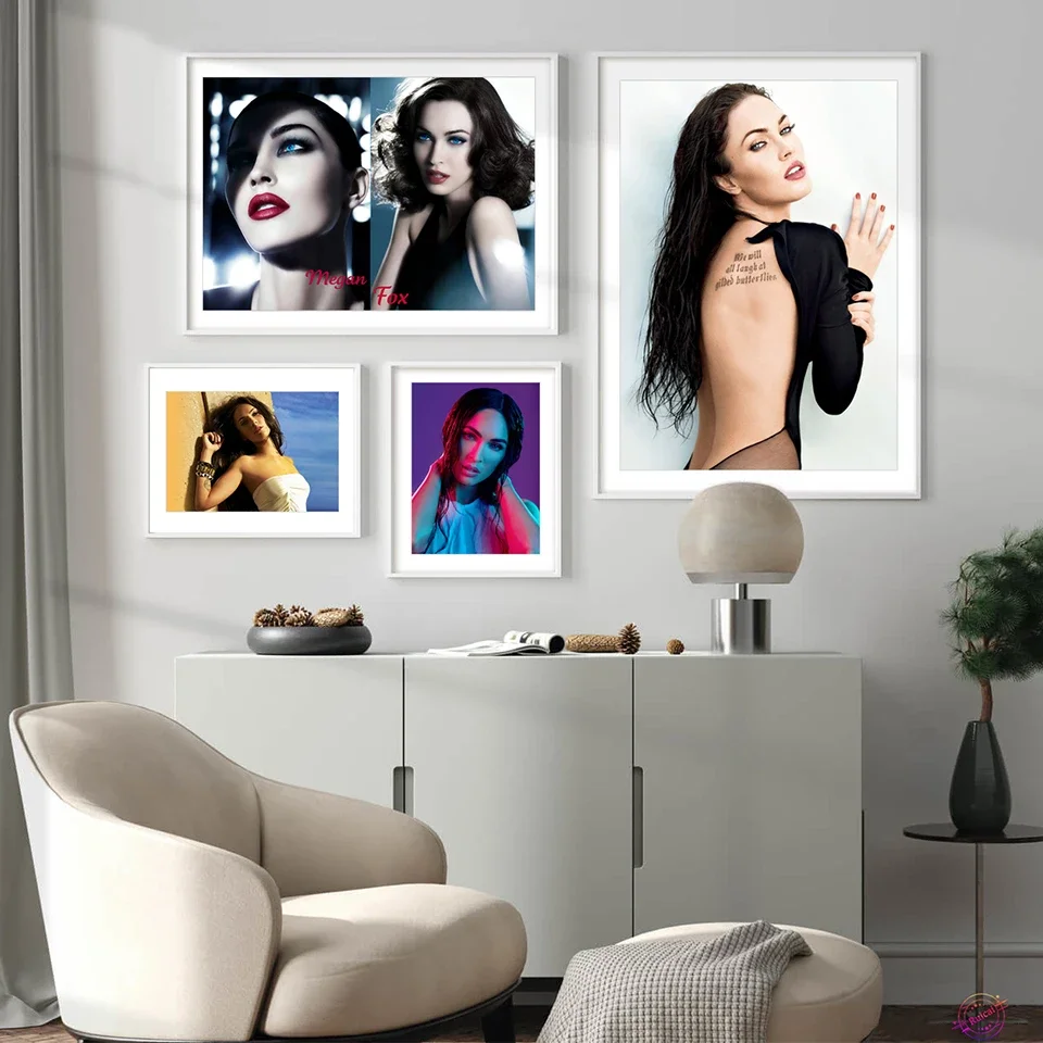 Megan Fox Poster Movie Star Canvas Art Silk Posters And Prints Wall Art For Cafe Dormitory Girl Room Home Decor Painting Gift