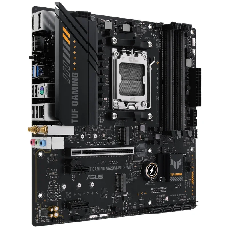 ASUS TUF GAMING A620M-PLUS WiFi AMD AM5 Ryzen 7000 MicroATX Gaming Motherboard DDR5 PCIe 4.0 2xM.2 Slots 2.5Gb LAN Wi-Fi 6 HDMI