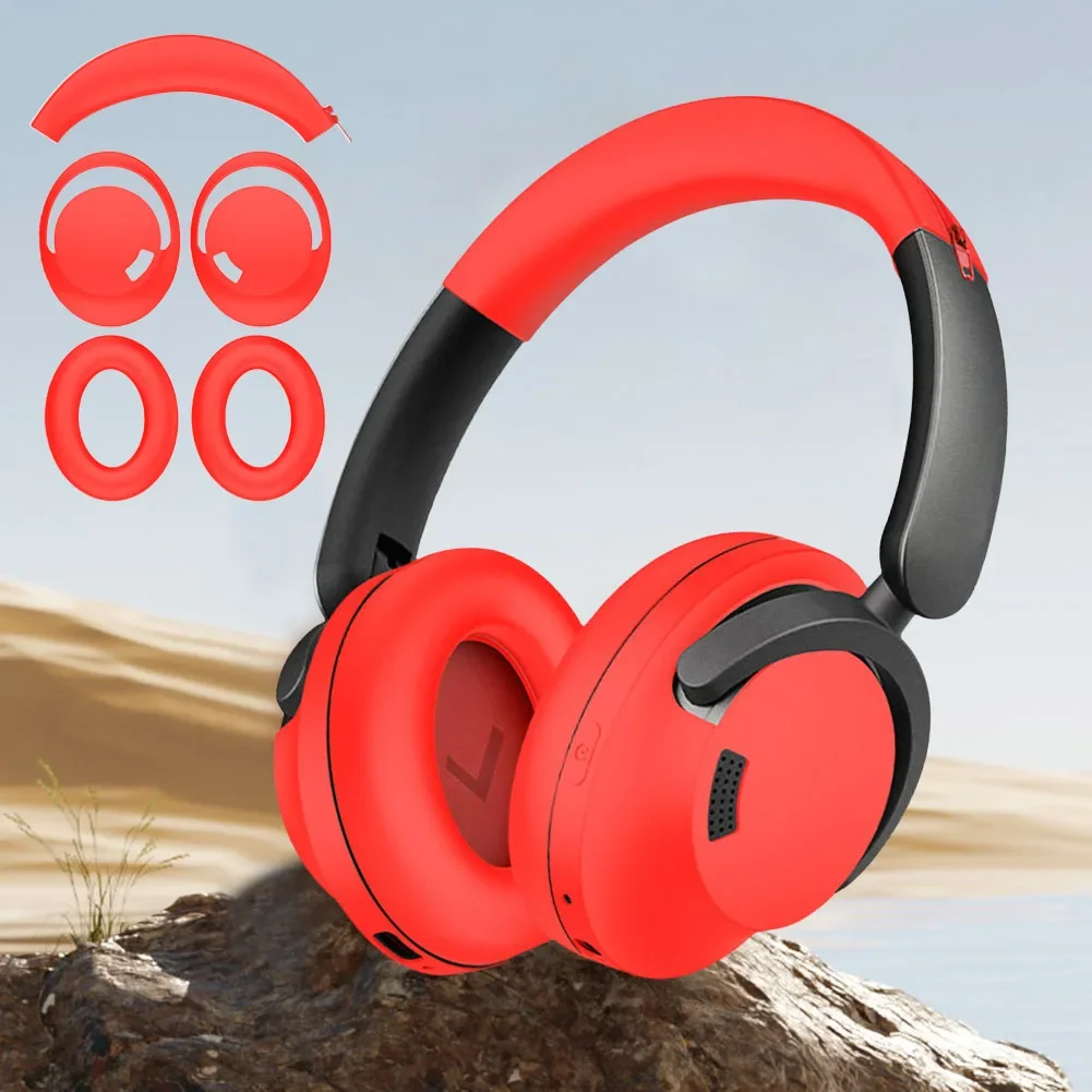 Silicone Earpad Case Cover/Ear Cups Cover/Headband Cover Headband Protectors Shockproof Suitable for 1MORE SonoFlow Headphones