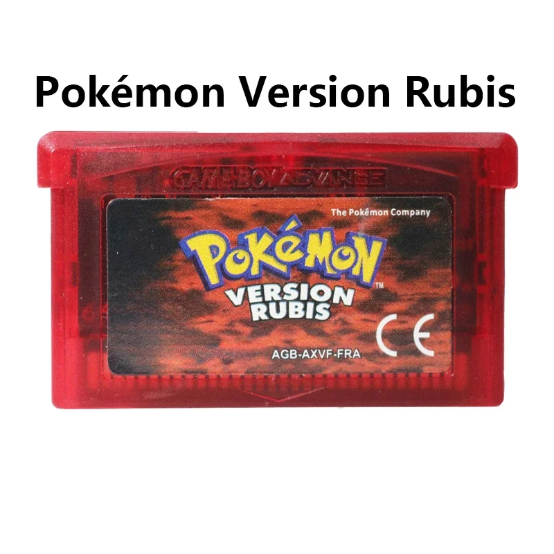 Pokemon Series GBA Game Cartridge 32Bit Video Game Console Card Emeraude Rouge Feu Saphir Rubis Vert Feuille FRA Version for GBA