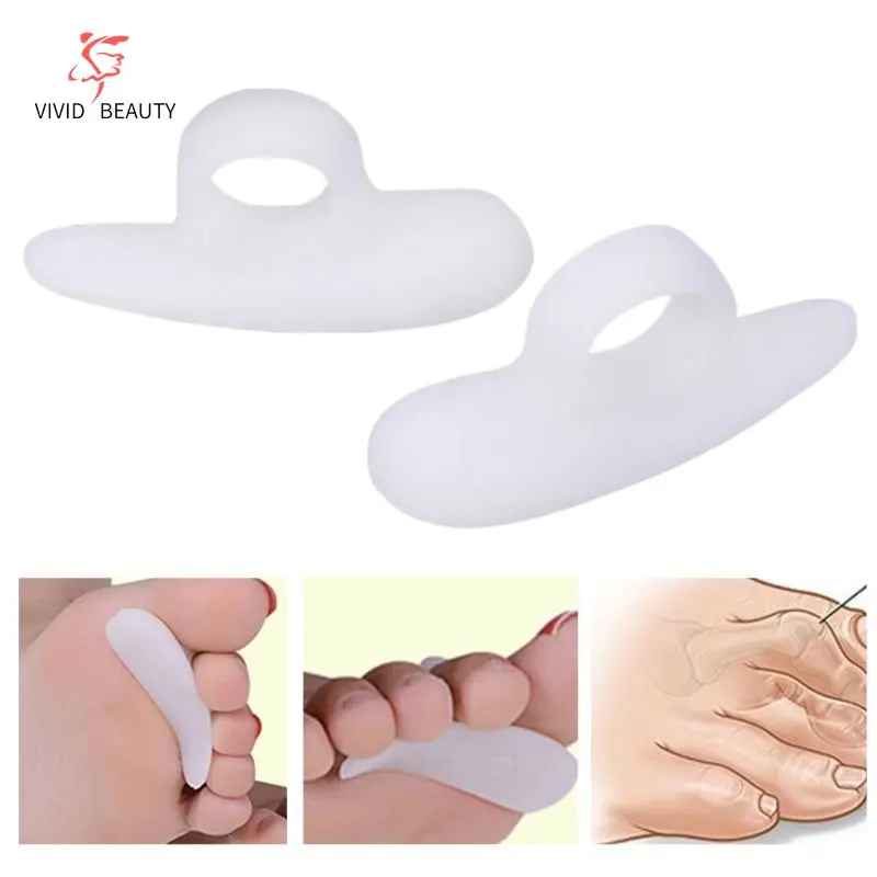 Silicone protetor para dedo do pé e dedo do pé, gel suporte pads, alisador e alisador, unisex, 2 partes de um conjunto