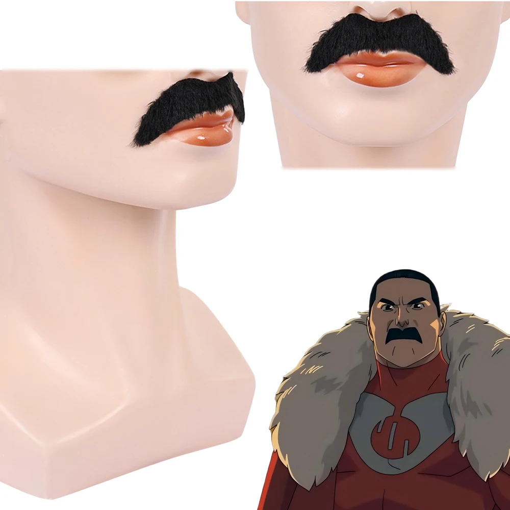 

Fantasia 2026 Cartoon Invincible Omni Man Beard Cosplay Mustache Men Disfraz Costume Accessories Halloween Carnival Decor Prop