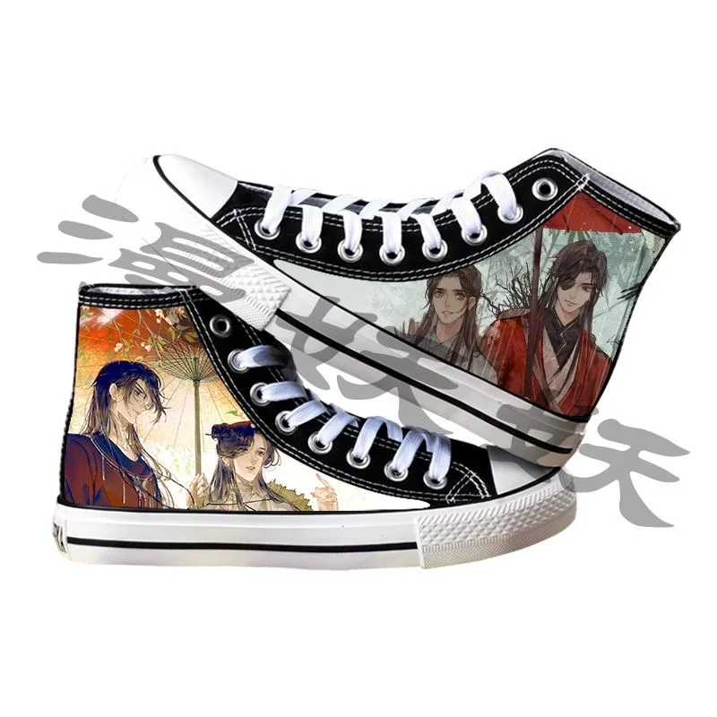 Sapatos de lona para estudantes masculinos e femininos, top alto, moda casual, Tian Guan Ci Fu, Huacheng Xie Lian, novo