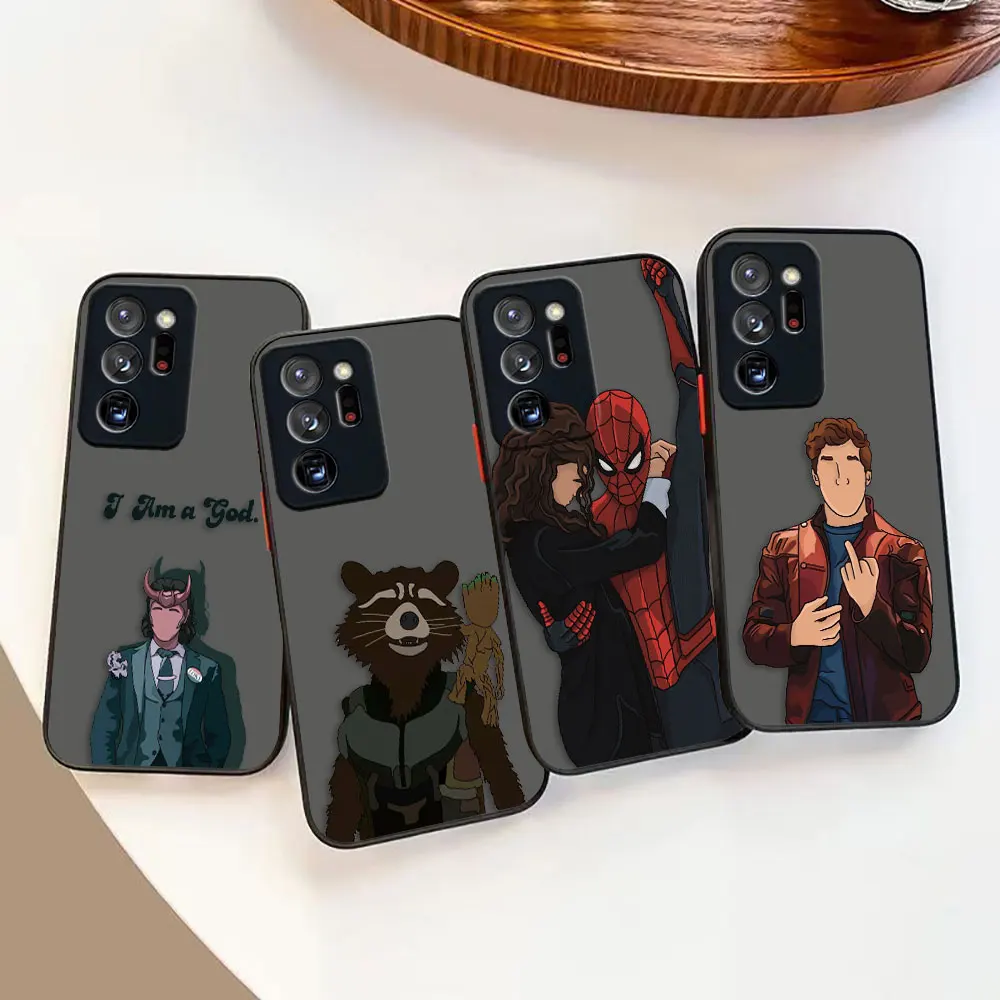 Case for Samsung Galaxy NOTE 20 10 9 8 A13 A12 A10 A11 7 A04E A04 A03S A02 A03 5G ULTRA Plus Case Marvel Avengers Heros Faceless