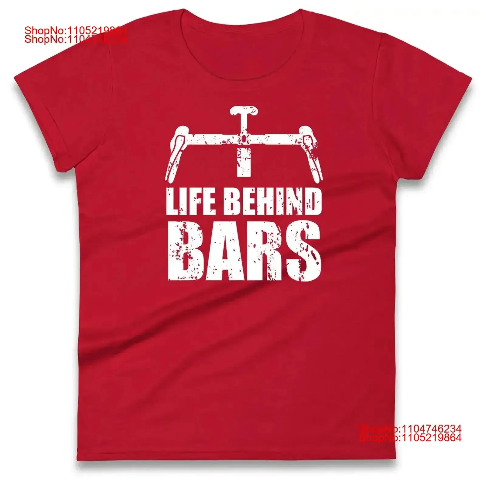 الحياة خلف شريط السيدات تي شيرت مضحك ركوب الدراجات النساء عشاق الدراجات النارية خمر غسلها عادية امتدت أنيق قليلا #1