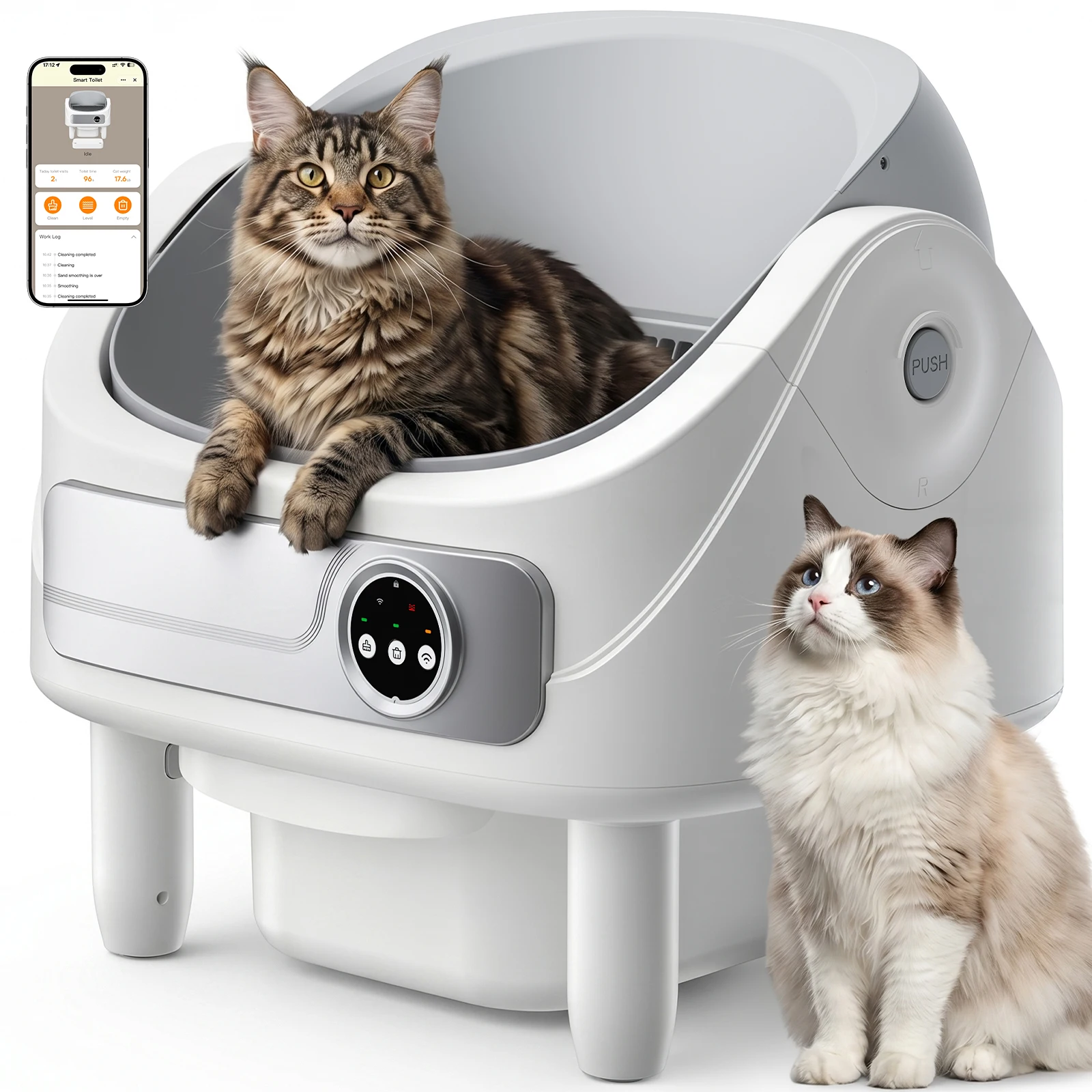 Caja de arena autolimpiable Patbrela | app, 10 sensores, anti-pinchazos 🐱
