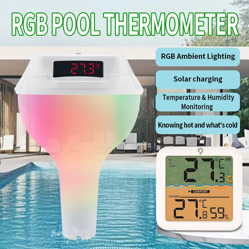 

New Indoor and Outdoor Floating Wireless Swimming Pool Temperature Gauge Thermometers for Spa/Hot Tub/Fish Tank