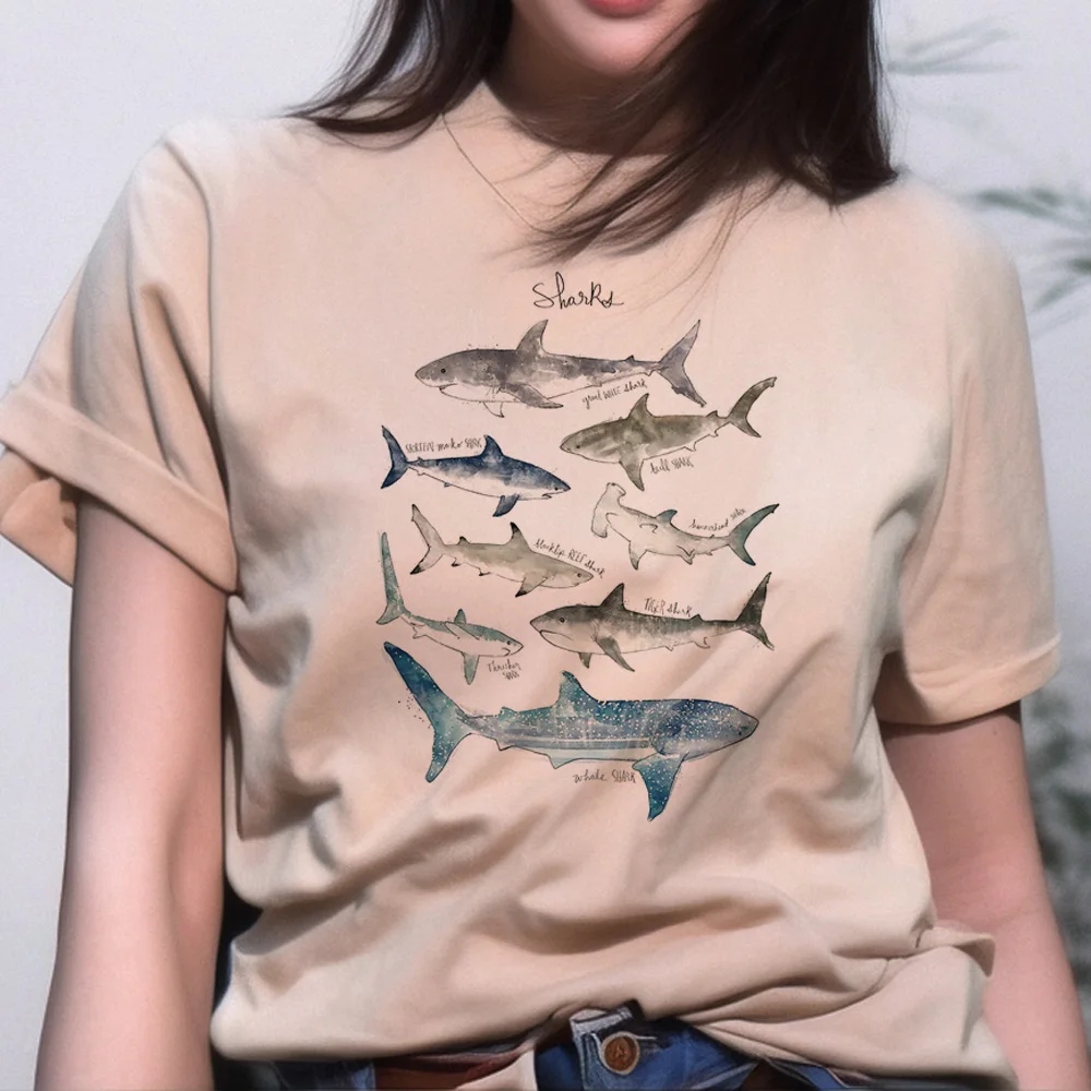 Whales t-shirts women streetwear comic tshirt girl manga harajuku 2000s clothes