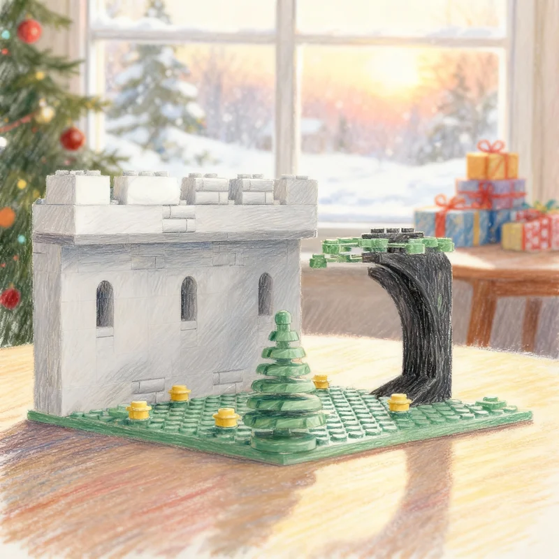 

Набор для сборки замка MOC (205 деталей) – фон для стоп-моушн, конструктор, рождественский подарок, развивающая игрушка, идея для творчества