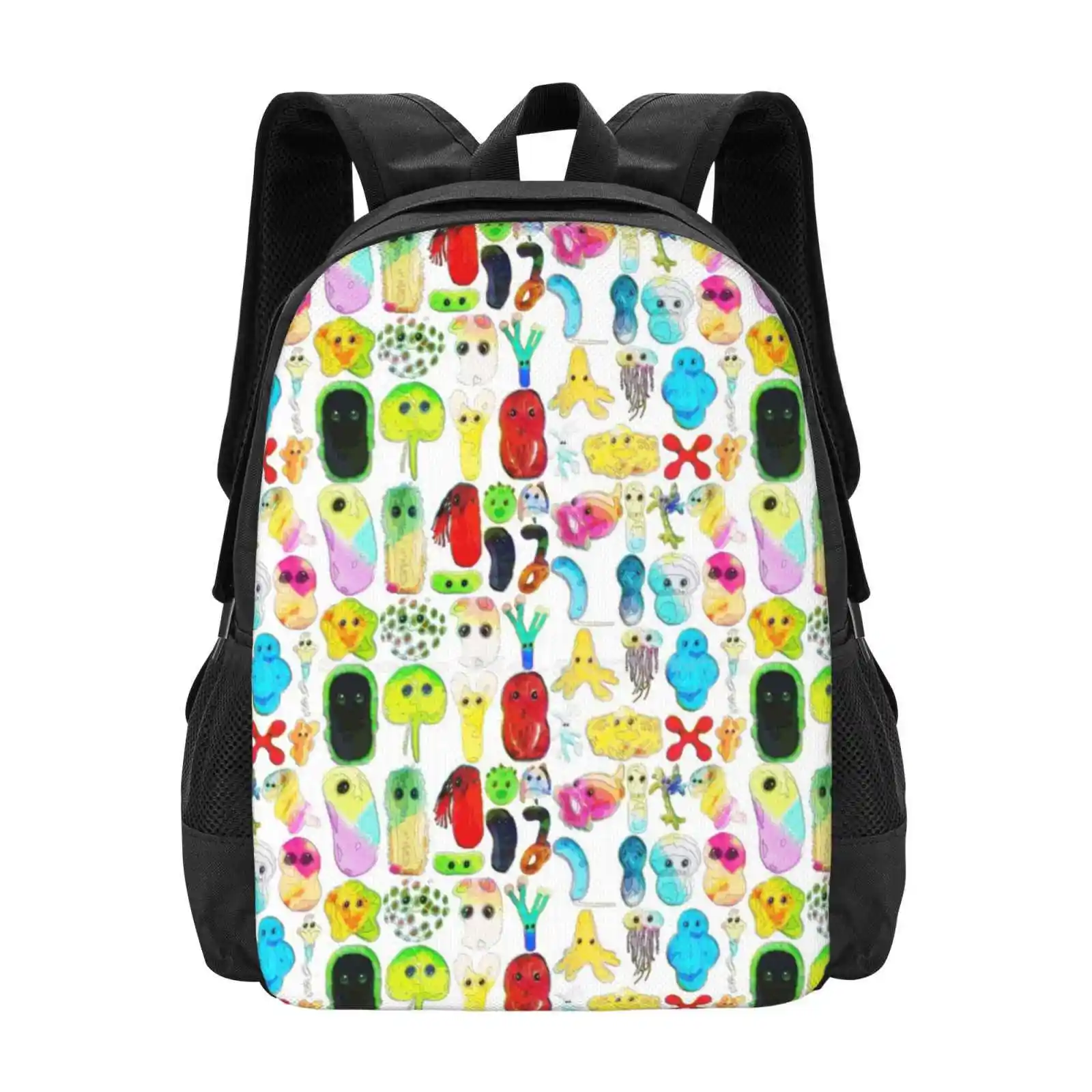 Rainbow Microbes #rainbowmicrobes Hot Sale Backpack Fashion Bags Blue Rainbow Colours Micro Organisms Science Biology Chemistry