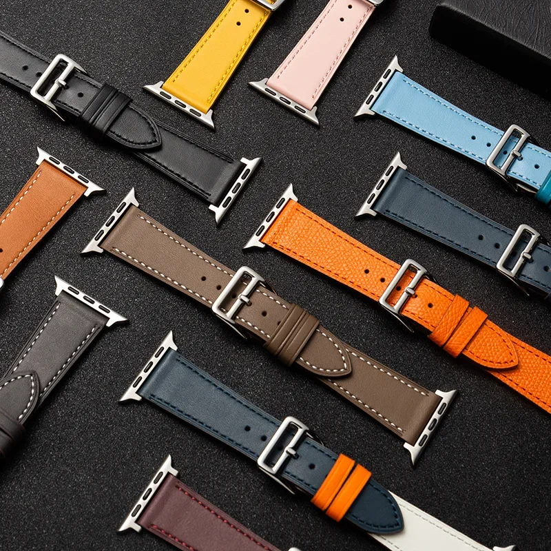 PU Leather Strap For Apple watch band 49mm 45mm 44mm 42 46mm 40mm 41mm watchband bracelet iwatch series 10 9 8 7 5 6 SE ultra 2