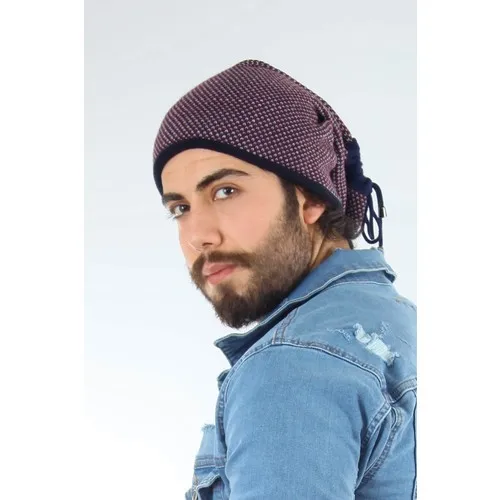 Mossta Navy Blue Male Beret-Neck Collar