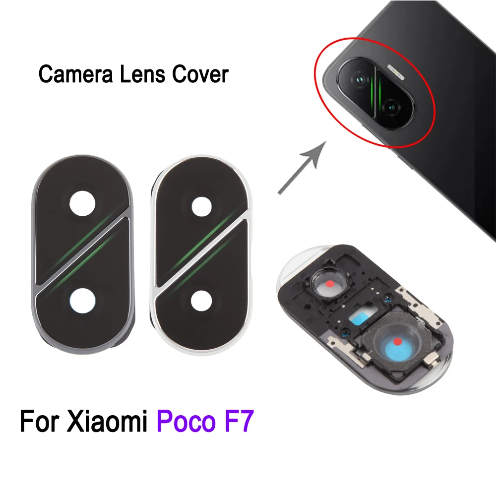 Cubierta de lente de cámara de vidrio para Xiaomi Poco F7, cubierta de lente de cámara trasera de repuesto para Xiaomi Poco F7