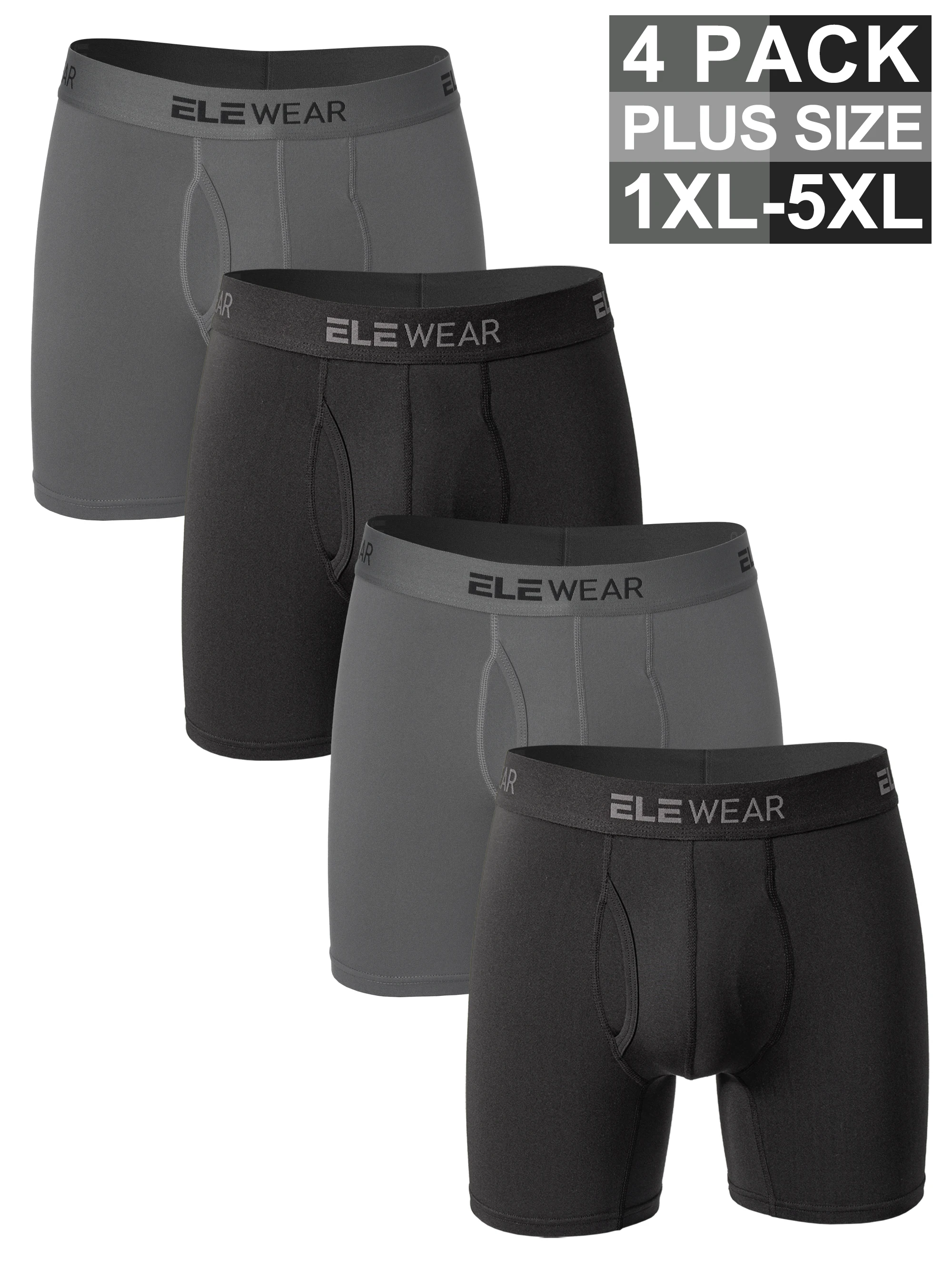 

4 Pack Men Underwear With Opening Breathable Mens Boxershorts Men's Panties Underpants Plus Size 1XL-5XL Positive Lifestyle