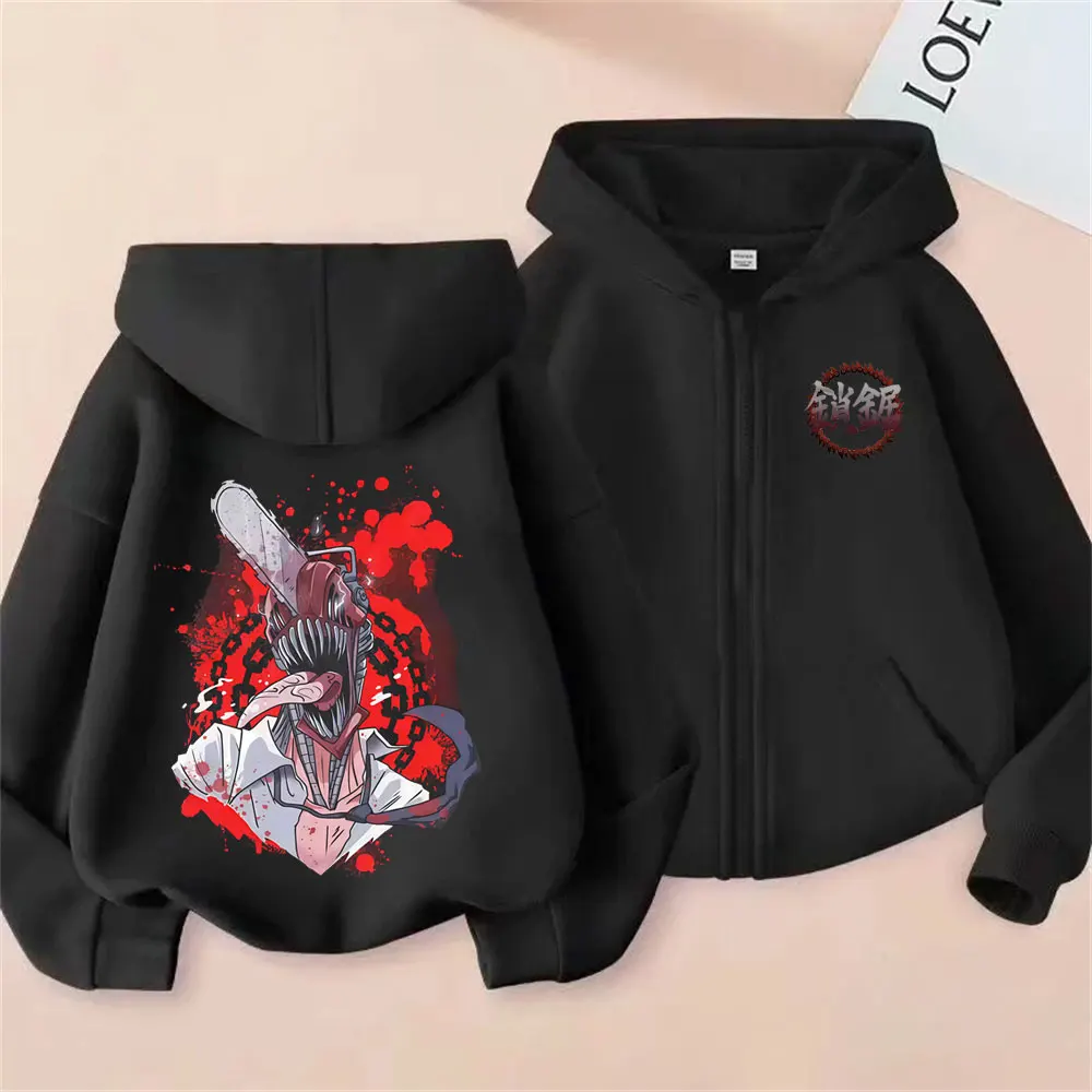 

Anime Chainsaw Man Zipper Hoodie Cartoon Denji Pochita Graphic Zip Up Jacket Men Women Cosplay Manga Oversized Zip Up Sweatshirt