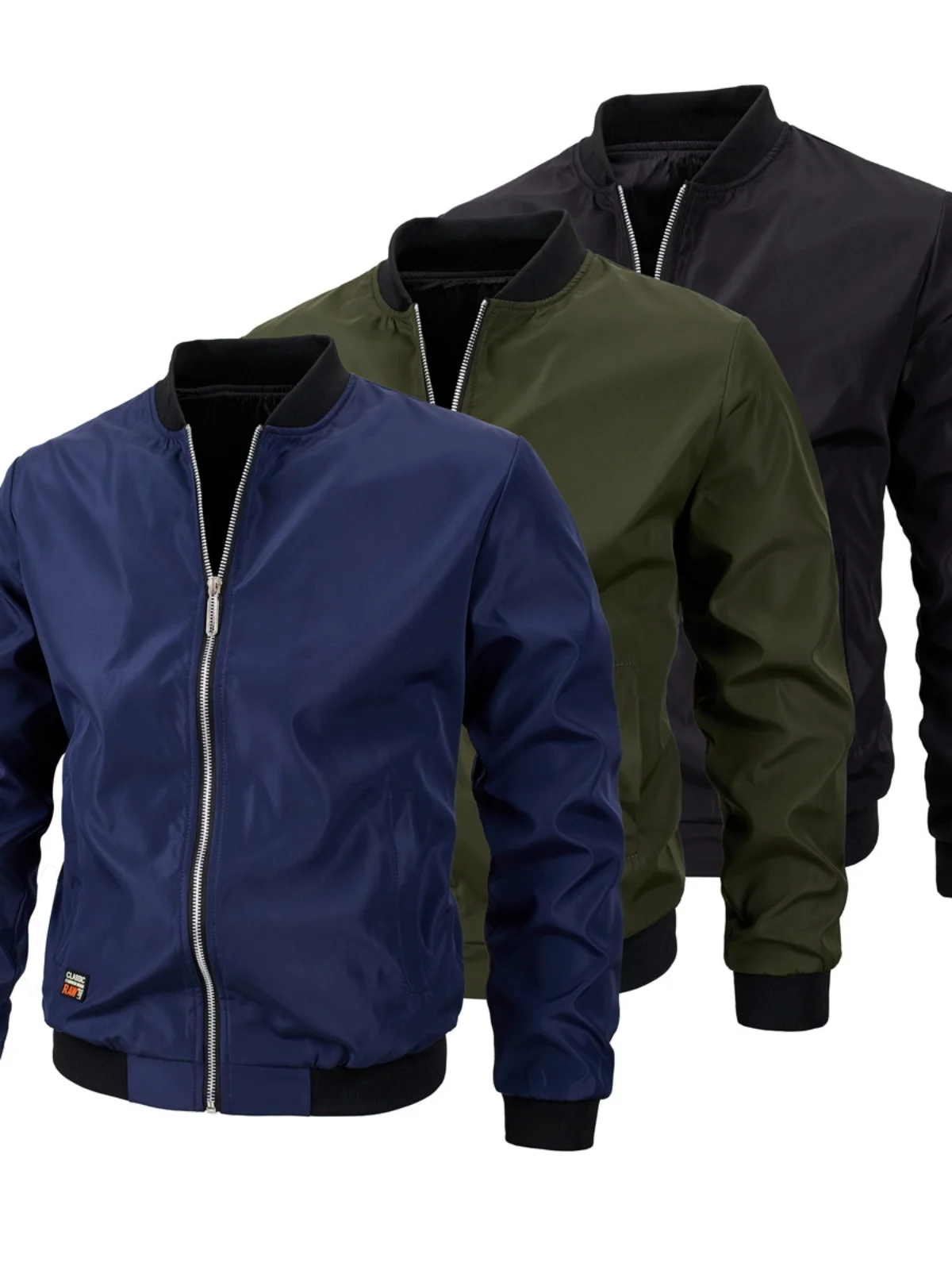 

Trendy Baseball Jaet Men's Long Sve Stand Collar Coat Youth Faion Straight Hem Bae Design Autumn Outerwear ort Sle