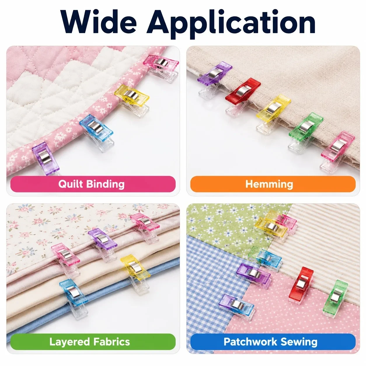 Bunte Kunststoff-Patchwork-Clips, Nähkanten-Befestigungsclips, DIY Handgefertigte Stoffclips – Detail 10