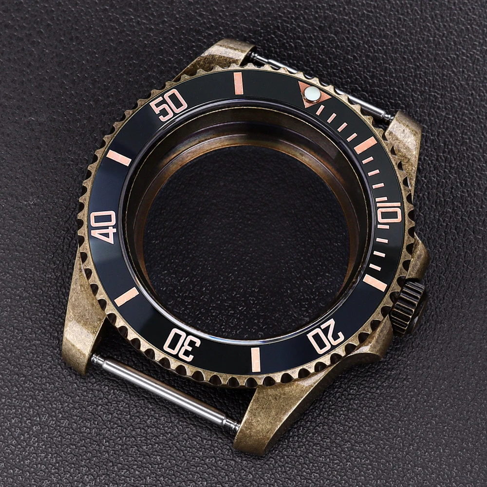 Bronze Retro Mechanical Watch Case 40mm Dive case Watches Accessories For SUB GMT NH35 NH36 NH34/38 NH70 Movement for 20mm Strap