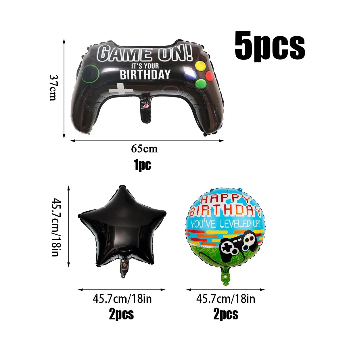 5 Stück Videospiel-Controller-Luftballons Jungen-Spielthemen-Party-Luftballons für Geburtstagsfeier Fotohintergrund-Dekoration – Detail 1