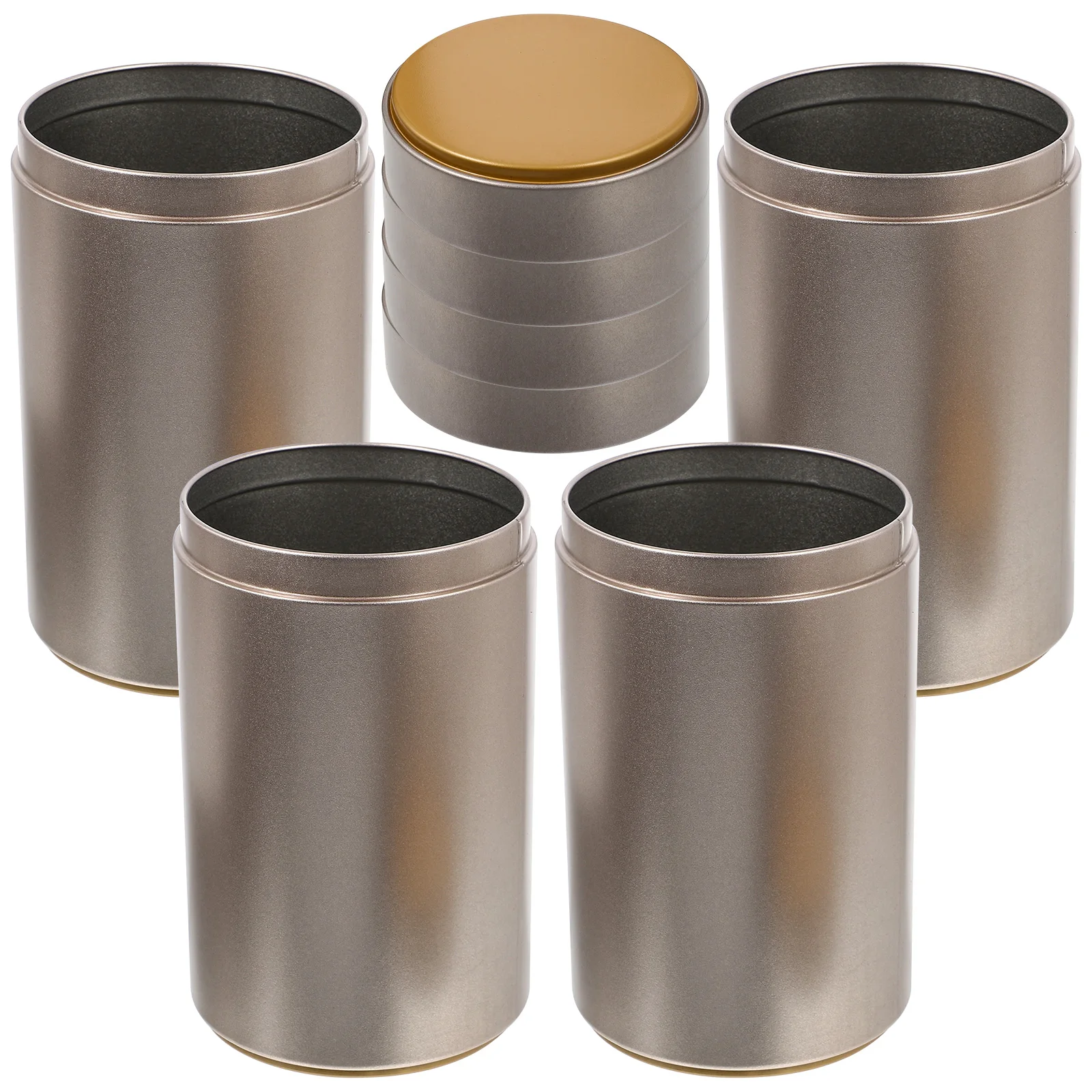 

4pcs Metal Gift Jars Tinplate Storage Containers Airtight Tea Canisters Kitchen Household Loose Leaf Container