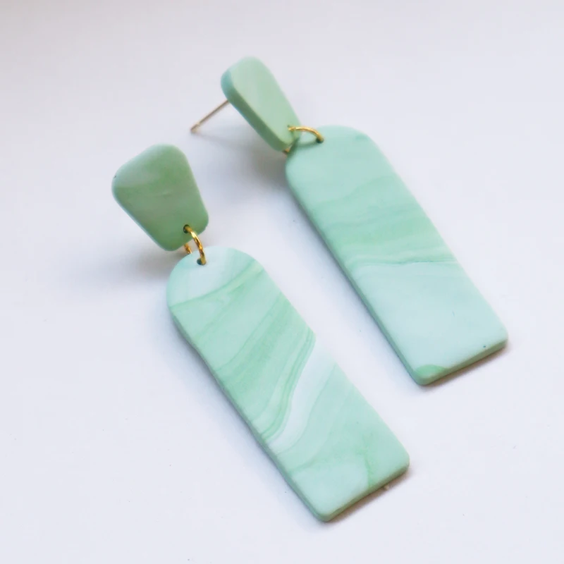Engraving Flower Clay Dangle Earring Earrings for Women Girls 2025 New Handmade CLay Drop Earrings Jewelry Christmas Present