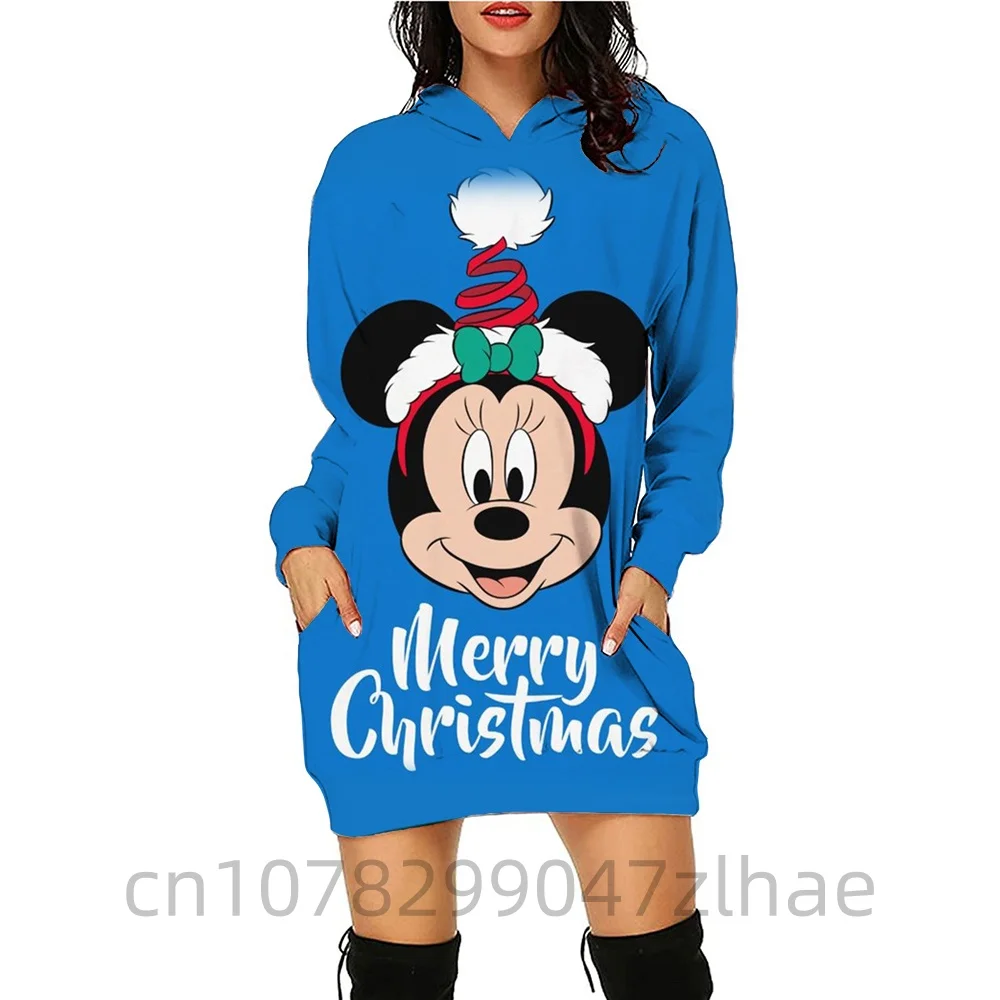 Fashionable and high-quality streetwear teenage Christmas hoodies Disney embroidered Kawaii women's hoodies dresses y2k