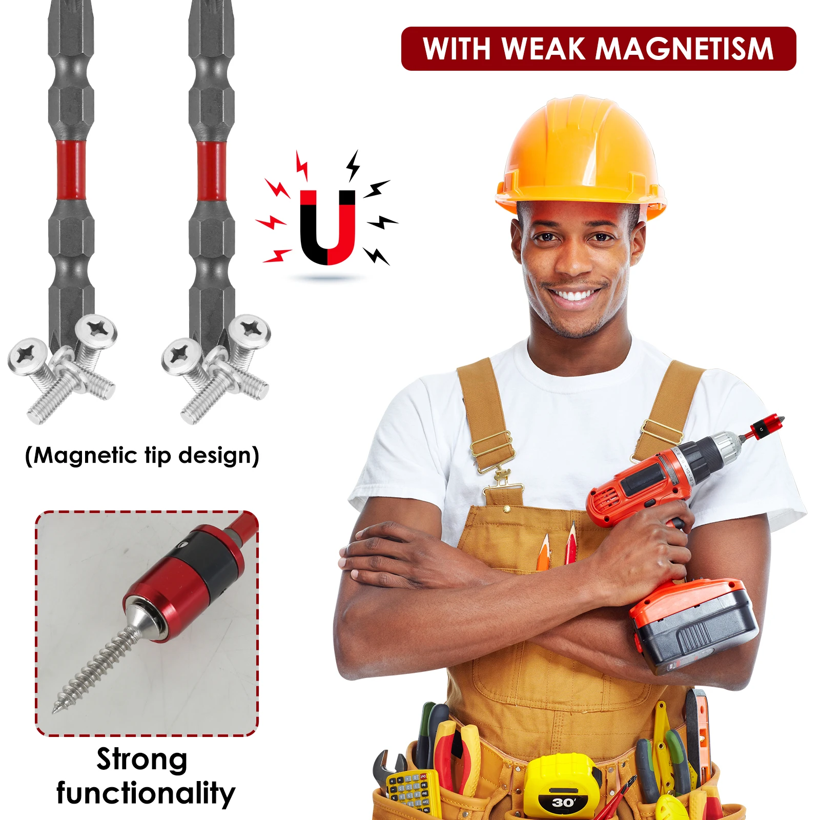 Imagem -04 - Anel Magnético Chave de Fenda Bit Polegada Anel de Suporte de Parafuso Magnético Forte Anel Magnetizador de Bit Antiderrapante para Cruz Phillips 10 Peças