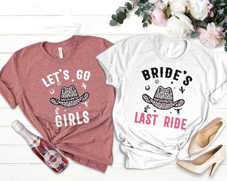 Bachelorette Party Shirts Last Ride Before She Is A Bride Bridal Party Team  Bridal Shower bridesmaids 100%cotton Shirts Top y2k