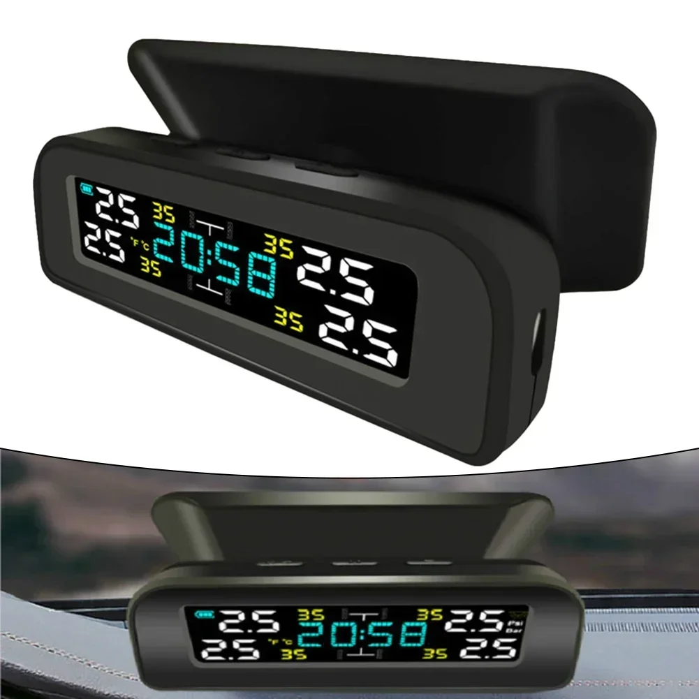 

Car Solar TPMS With Color LCD Display For Real-time Tire Pressure And Temperature Wireless Solar Tire Pressure Monitoring System