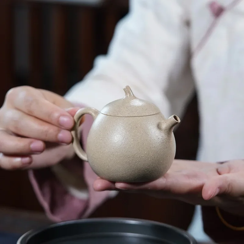 Yixing Zisha Teapot Raw Ore White Duan Clay Kitten Eggplant Gourd Shape Master Handmade Kung Fu Tea Pot Home Gift Tea Set