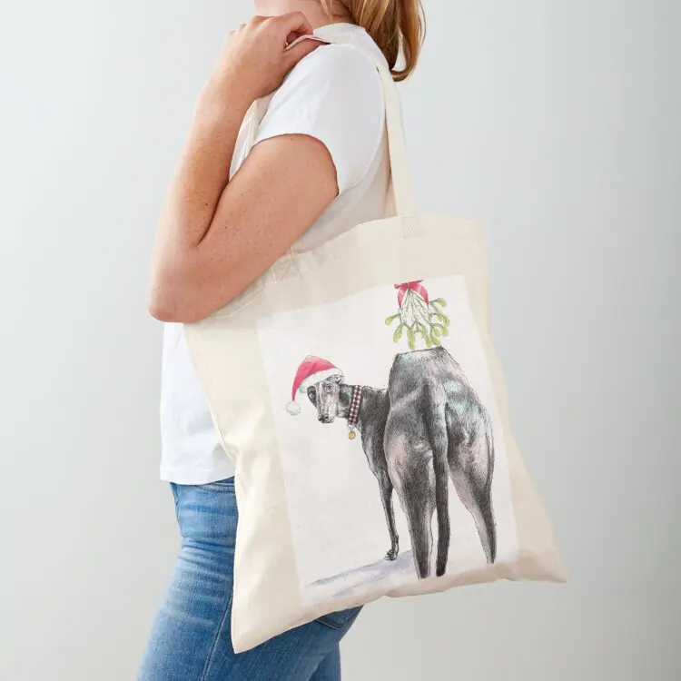 

Cheeky Greyhound Christmas Tote Bag cute tote bag Canvas bag shopper bags for women Shopper