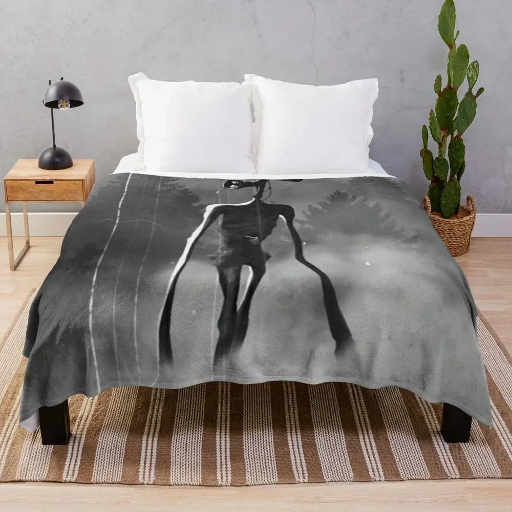 

Siren head night forest backpack Throw Blanket Color Fast Cozy Throw Blanket