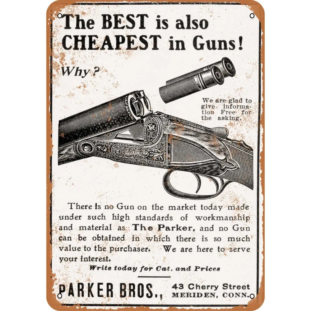 Retro Rifle Iron Wall Plaque Western Hunting Style 2D Flat Art Decor for Bar Garage Man Cave Use
