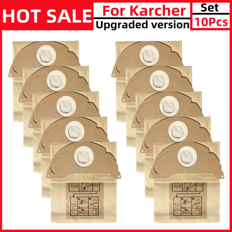 For Karcher WD2250 A2004 A2054 MV2 Robot Vacuum Cleaner Replacement Accessories 10PCS/5PCS Vacuum Dusting Paper Bag Dust Bag