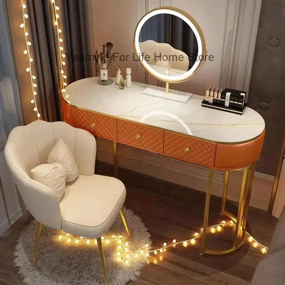 

White Mirrors Chair Dressing Table Organizer Corner Vanity Dressing Table Jewelry European Tavolo Da Trucco Home Decoraction